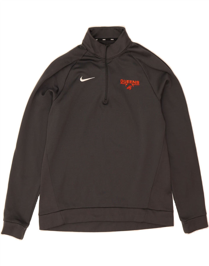 NIKE Mens Dri Fit Zip Neck Pullover Tracksuit Top Small Grey Polyester Vintage Nike and Second-Hand Nike from Messina Hembry 