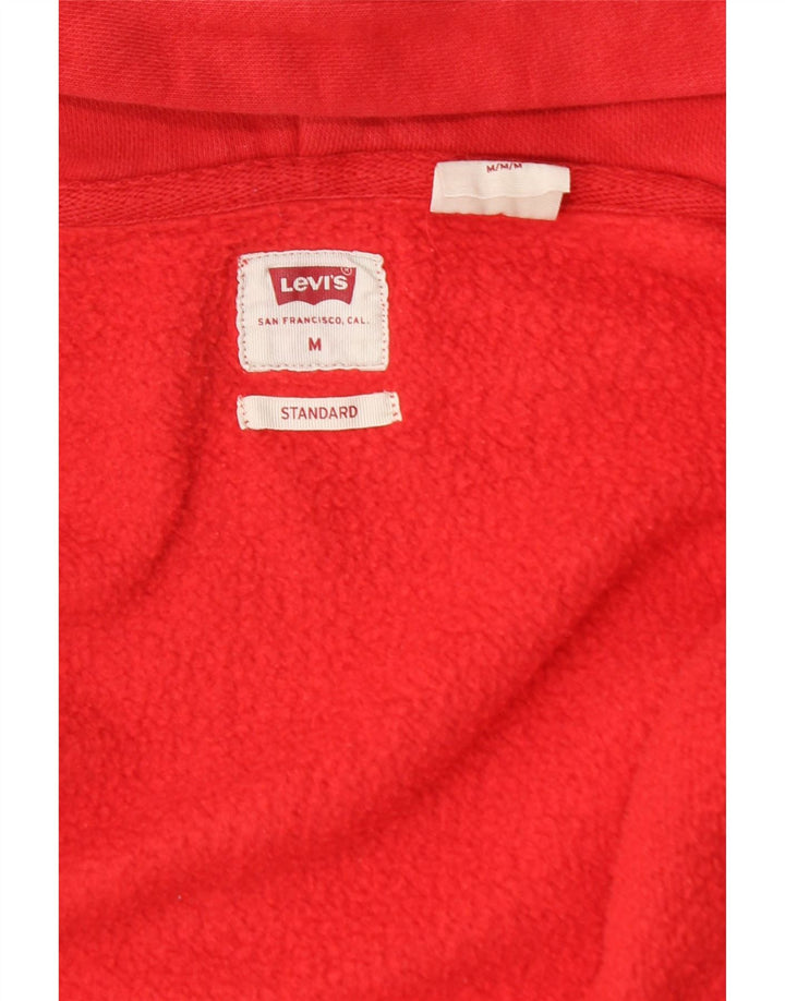 LEVI'S Mens Standard Fit Zip Hoodie Sweater Medium Red Vintage Levi's and Second-Hand Levi's from Messina Hembry 