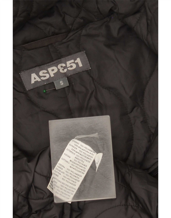 Aspesi Mens Hooded Padded Coat UK 36 Small Grey Polyamide