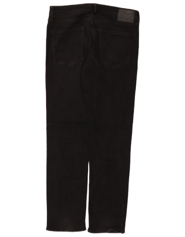 Jack & Jones Mens Straight Jeans W34 L34 Black Cotton