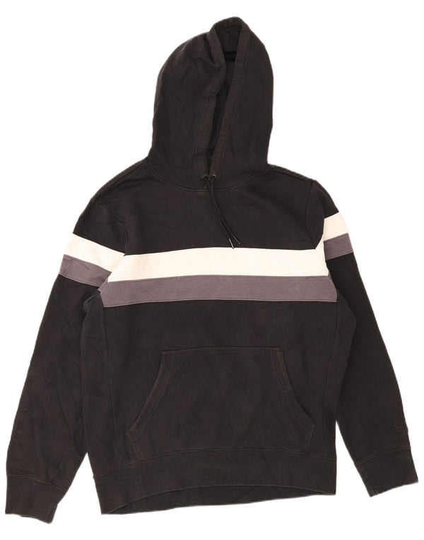 Nike Mens Hoodie Jumper Medium Black Colourblock Cotton