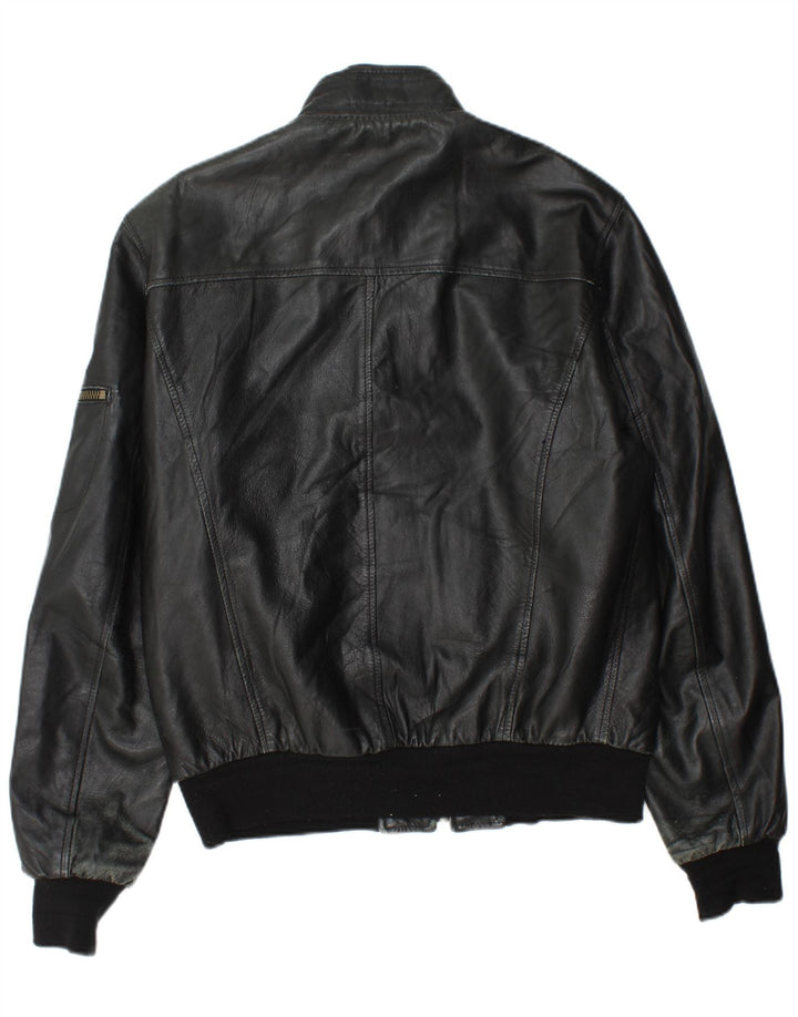 Vintage Mens Leather Jacket UK 44 2XL Black Leather