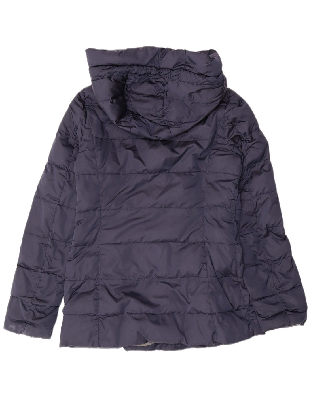 MARELLA Womens Hooded Padded Jacket UK 12 Medium  Navy Blue Polyester