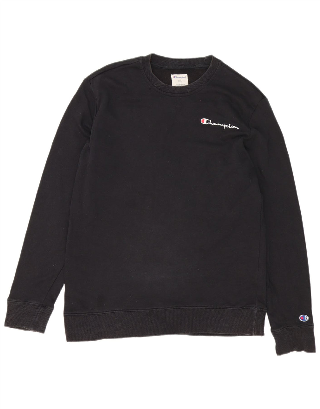 Champion Mens Sweatshirt Jumper Small Black Cotton