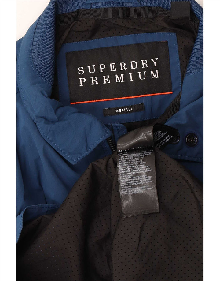 Superdry Mens Rain Jacket UK 34 XS Blue Polyester