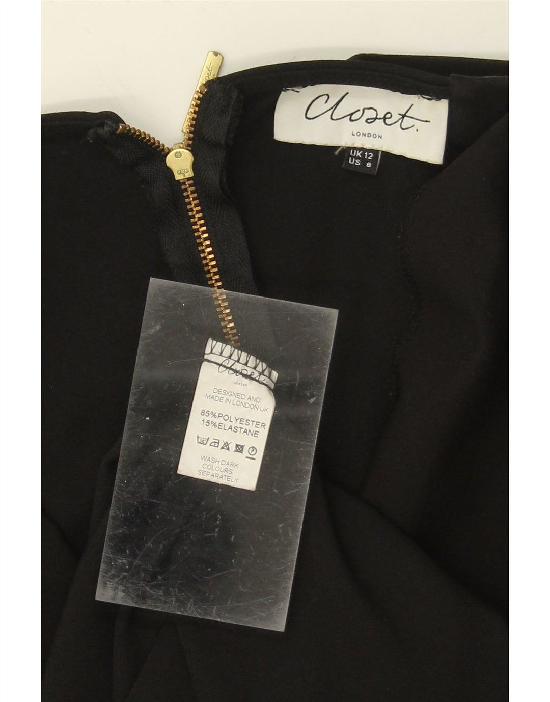 CLOSET Womens Sheath Dress UK 12 Medium Black Polyester Vintage CLOSET and Second-Hand CLOSET from Messina Hembry 