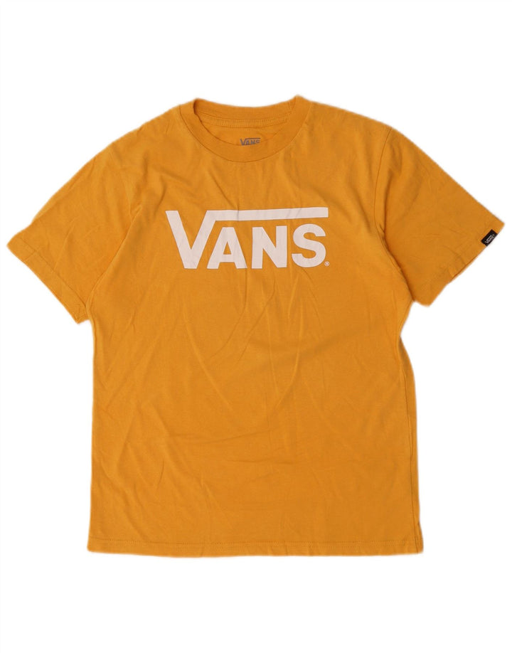 VANS Womens Graphic T-Shirt Top UK 10 Small Yellow Cotton
