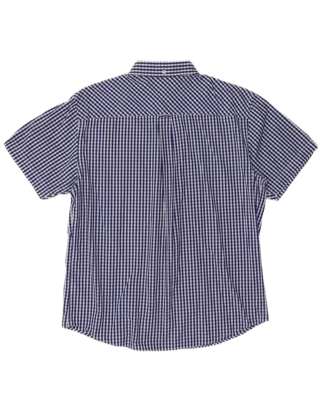 BEN SHERMAN Mens Short Sleeve Shirt XL Blue Gingham Cotton