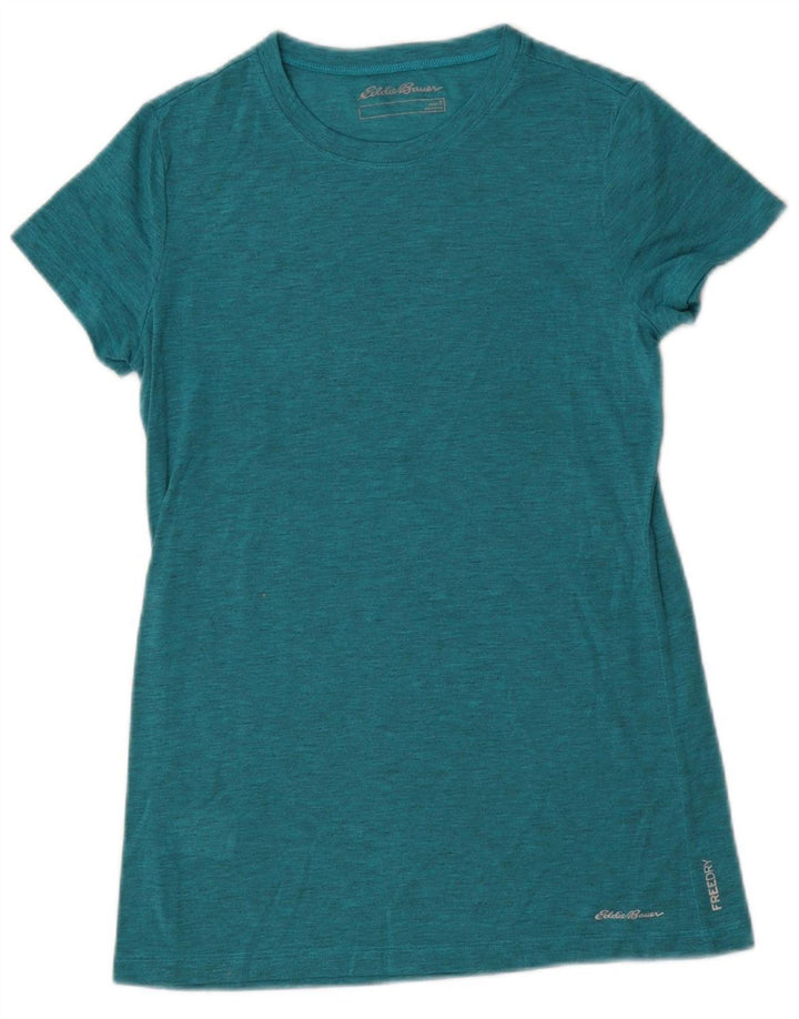 EDDIE BAUER Womens T-Shirt Top UK 10 Small Green Flecked Polyester