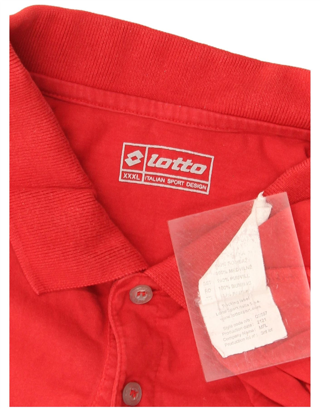 Lotto Mens Polo Shirt 3XL Red Cotton