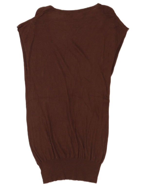 Zara Womens Longline Vest Tank Top Medium Brown Rayon