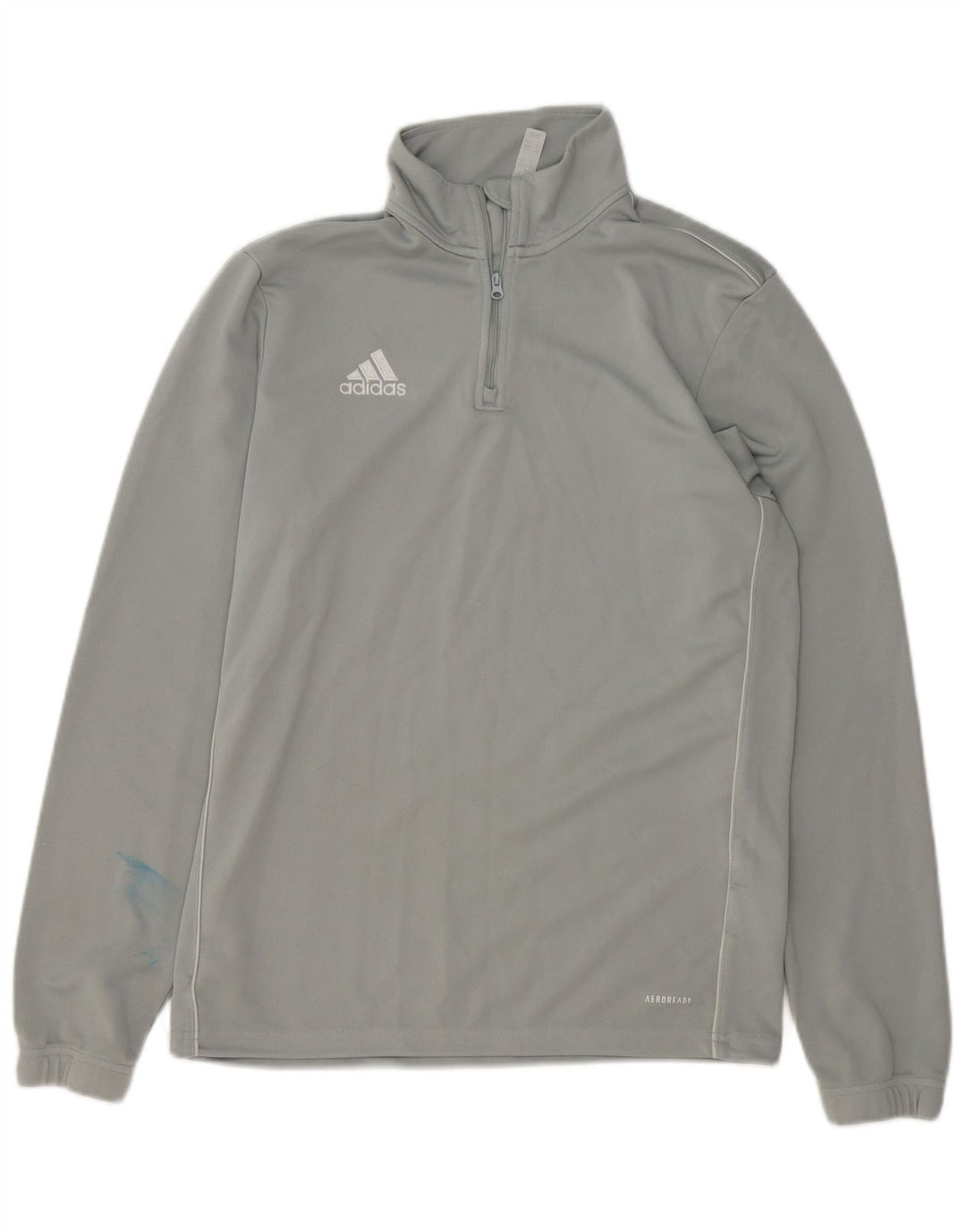 Adidas Mens Aeroready Zip Neck Pullover Tracksuit Top Medium Grey Polyester