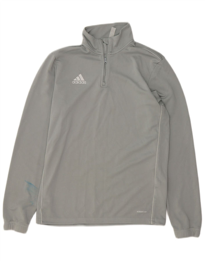 Adidas Mens Aeroready Zip Neck Pullover Tracksuit Top Medium Grey Polyester