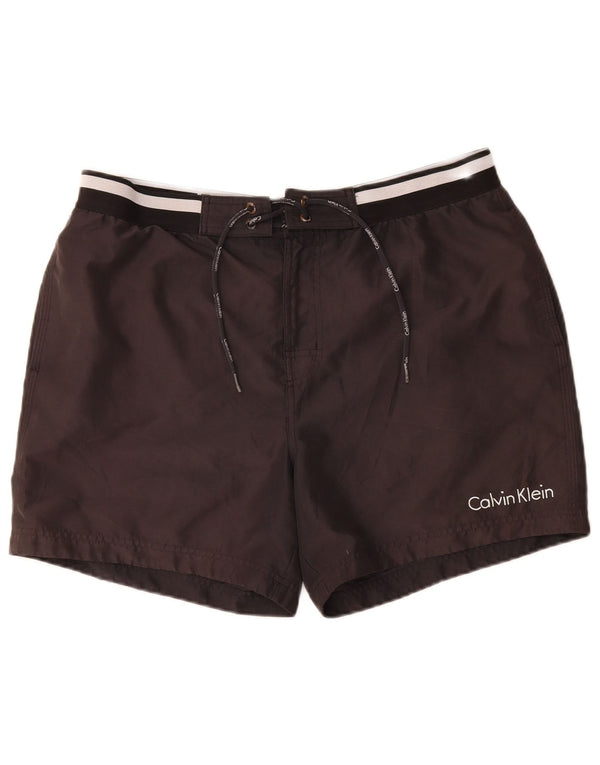 Calvin Klein Mens Graphic Swimming Shorts Large Black Polyester