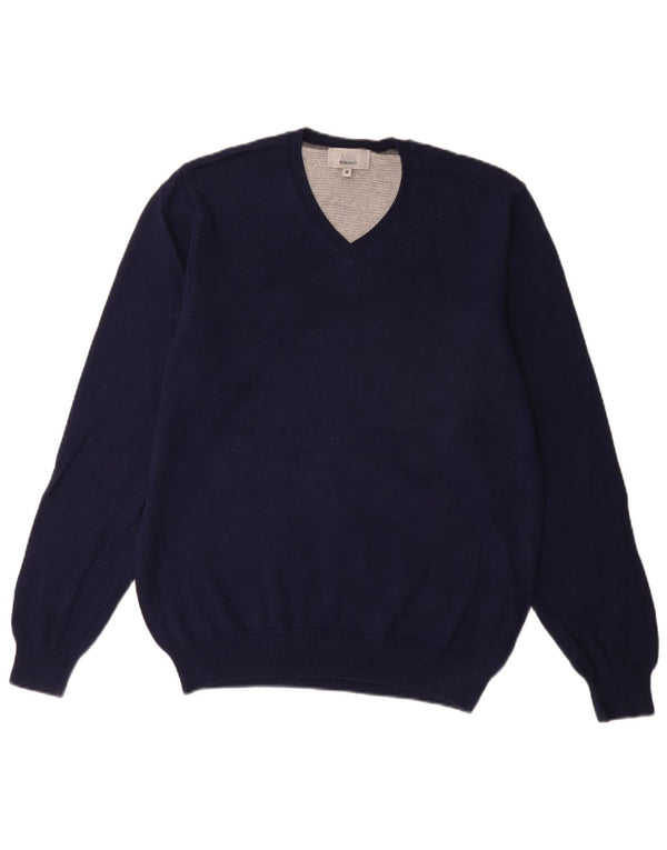 Marks & Spencer Mens Regular Fit V-Neck Jumper Sweater Medium Navy Blue