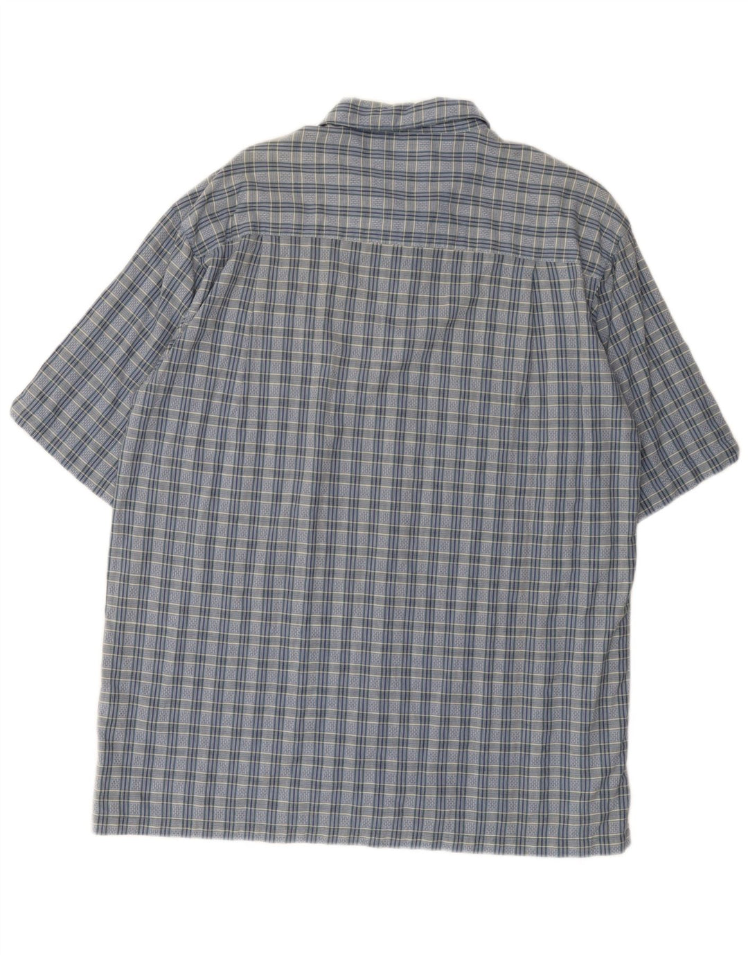 COLUMBIA Mens Short Sleeve Shirt Large Blue Check Cotton