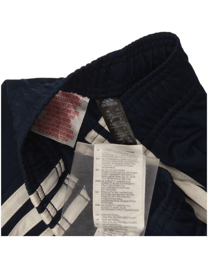Adidas Boys Tracksuit Trousers 7-8 Years Navy Blue Polyester