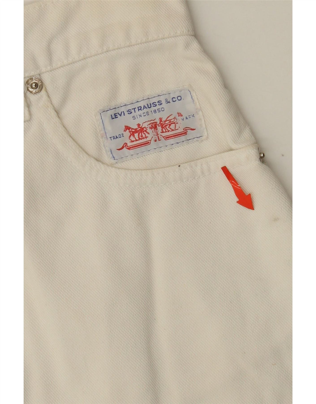 LEVI'S Womens Denim Skirt W26 Small Off White