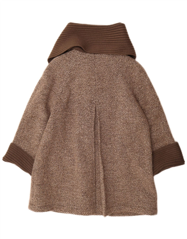 Luisa Spagnoli Womens Overcoat UK 14 Medium Brown Flecked Wool