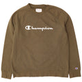 Champion Mens Graphic Sweatshirt Jumper Large Khaki Cotton
