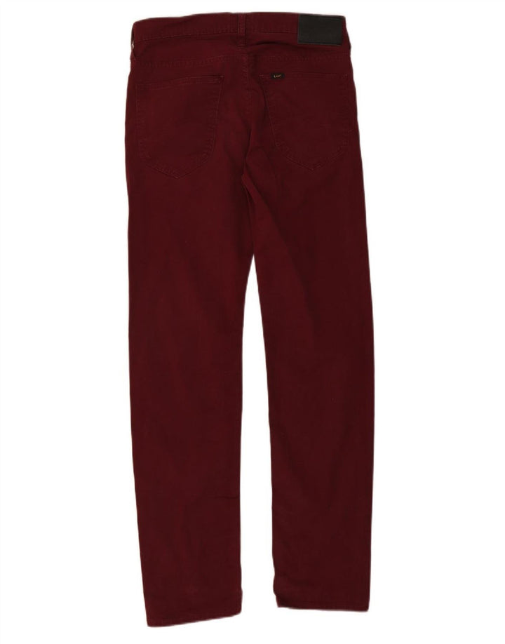 LEE Mens Daren Zip Fly Slim Jeans W30 L32 Burgundy Cotton