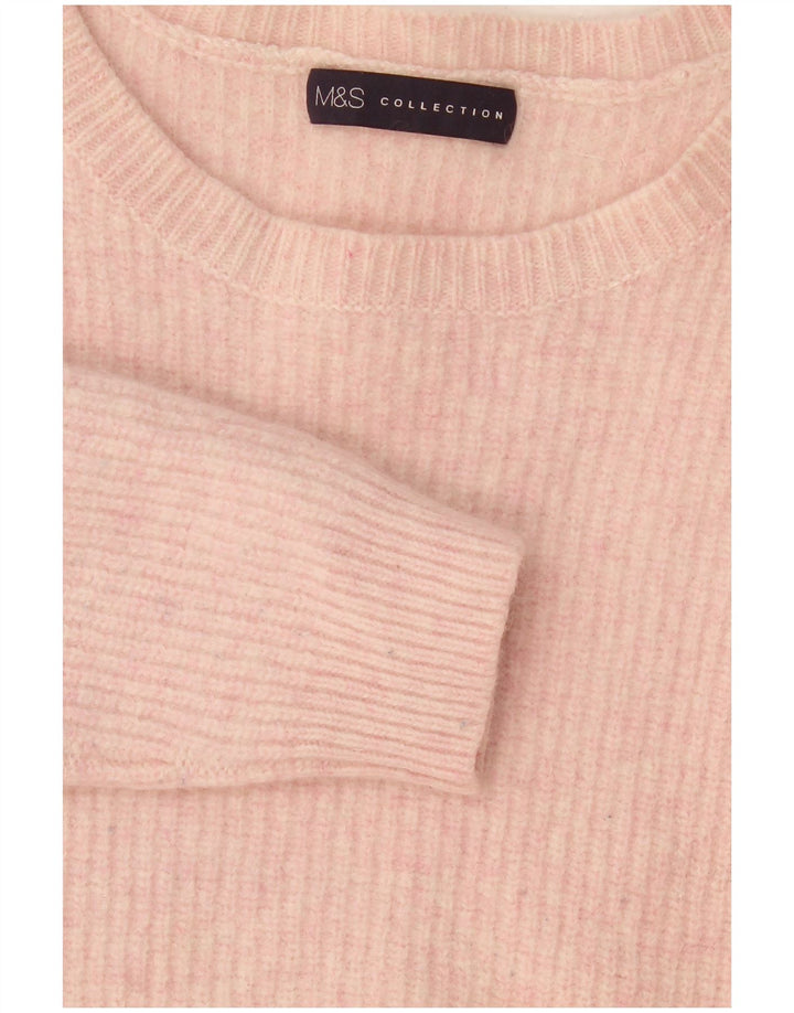 Marks & Spencer Womens Boat Neck Jumper Sweater UK 14 Medium Pink