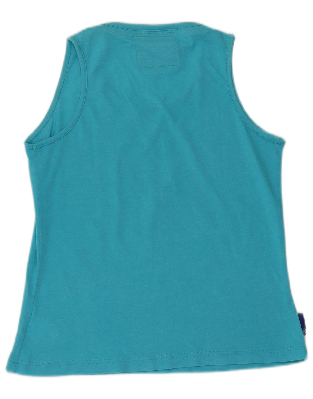 SUPERDRY Womens Graphic Vest Top UK 12 Medium Blue Cotton