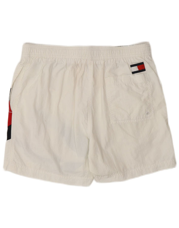 TOMMY HILFIGER Mens Graphic Swimming Shorts Medium  White Beach