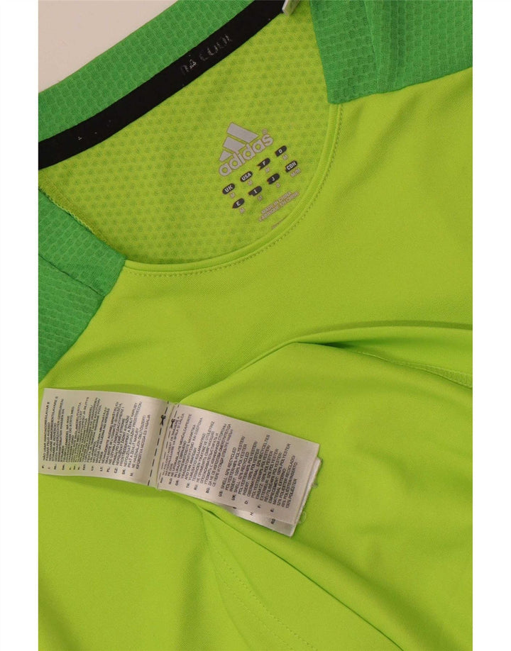 Adidas Mens Climacool T-Shirt Top Medium Green Colourblock Polyester