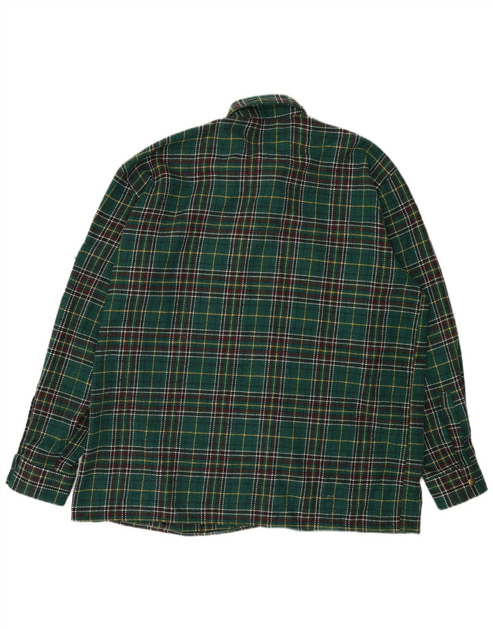 Vintage Mens Overshirt Flannel Shirt 2XL Green Check