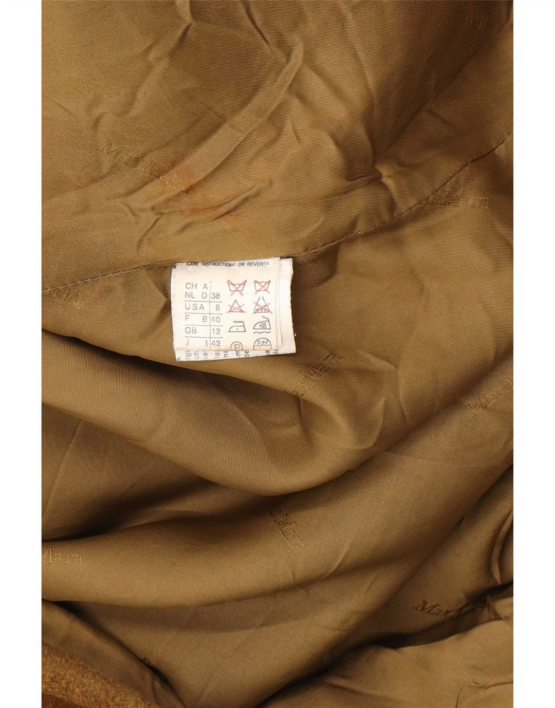 Max Mara Womens Oversized Double Breasted Coat UK 12 Medium Khaki