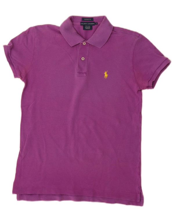Ralph Lauren Womens Classic Fit Polo Shirt UK 10 Small Purple Cotton