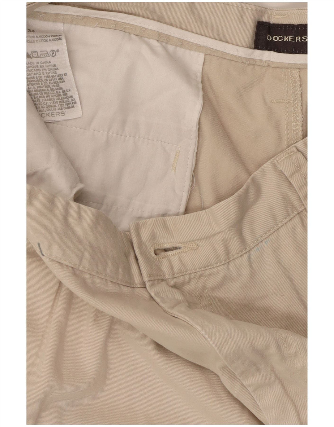 Dockers Mens Cargo Shorts W34 Large Beige Cotton