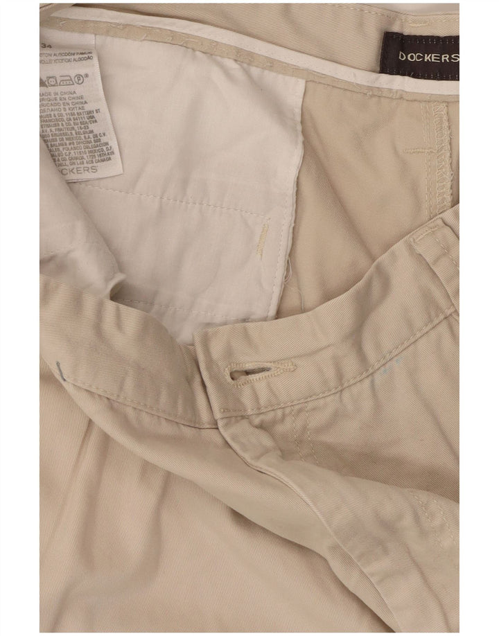 Dockers Mens Cargo Shorts W34 Large Beige Cotton