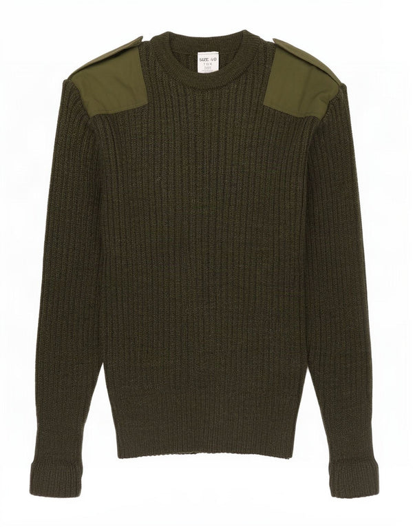 Vintage Mens Military Crew Neck Jumper Sweater UK 40 Medium Khaki