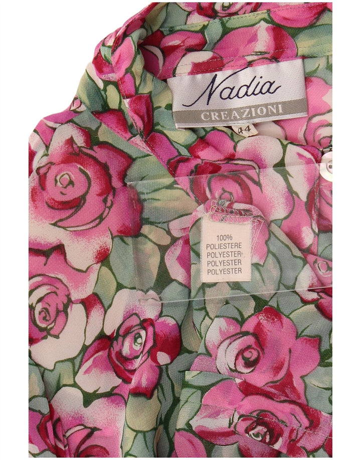 NADIA Womens 3/4 Sleeve Shirt Blouse IT 44 Medium Multicoloured Floral