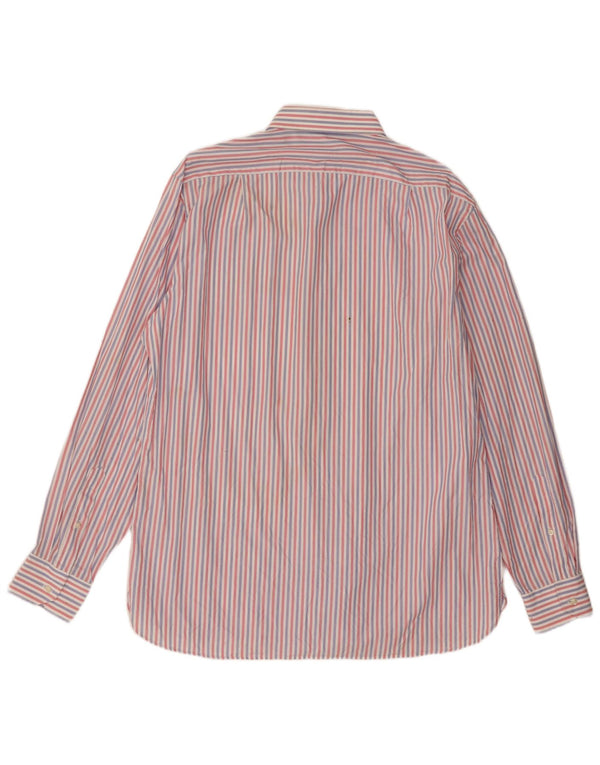 Boggi Mens Milano Shirt Large Red Striped Cotton