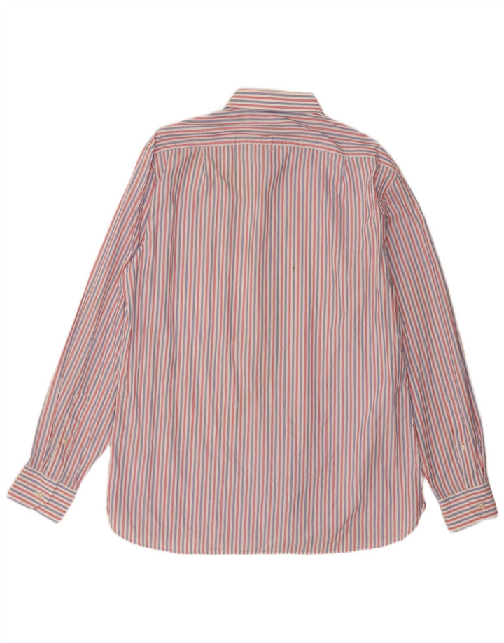 Boggi Mens Milano Shirt Large Red Striped Cotton