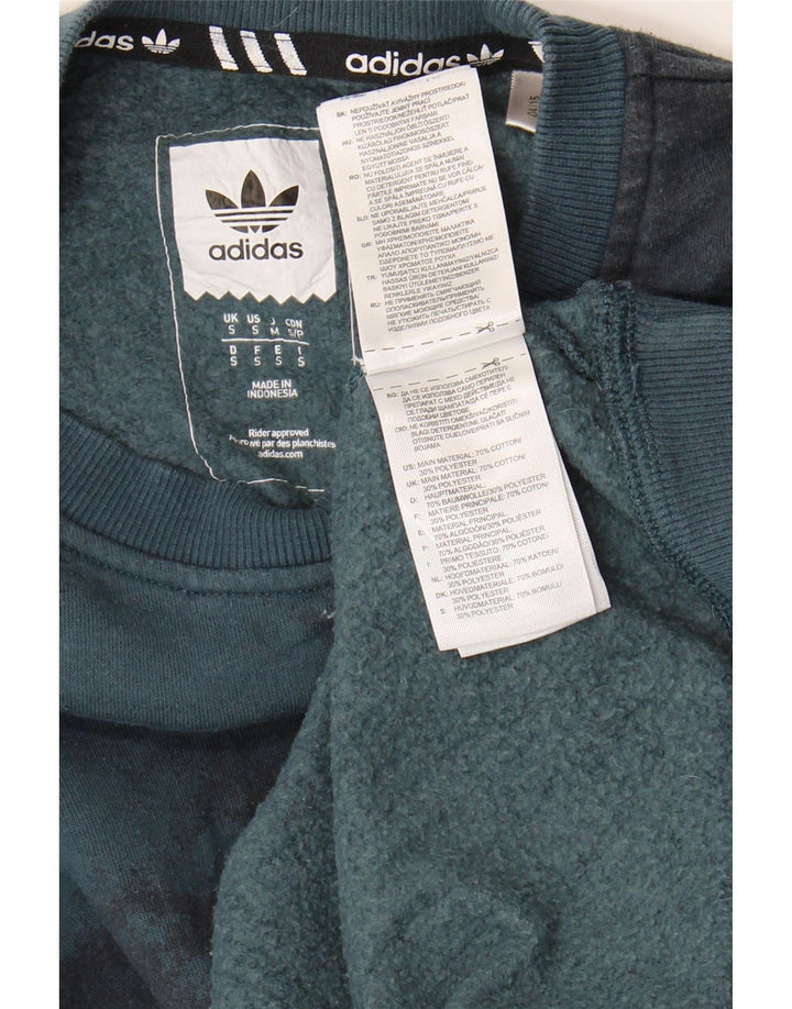 Adidas Mens Sweatshirt Jumper Small Blue Tie Dye Cotton