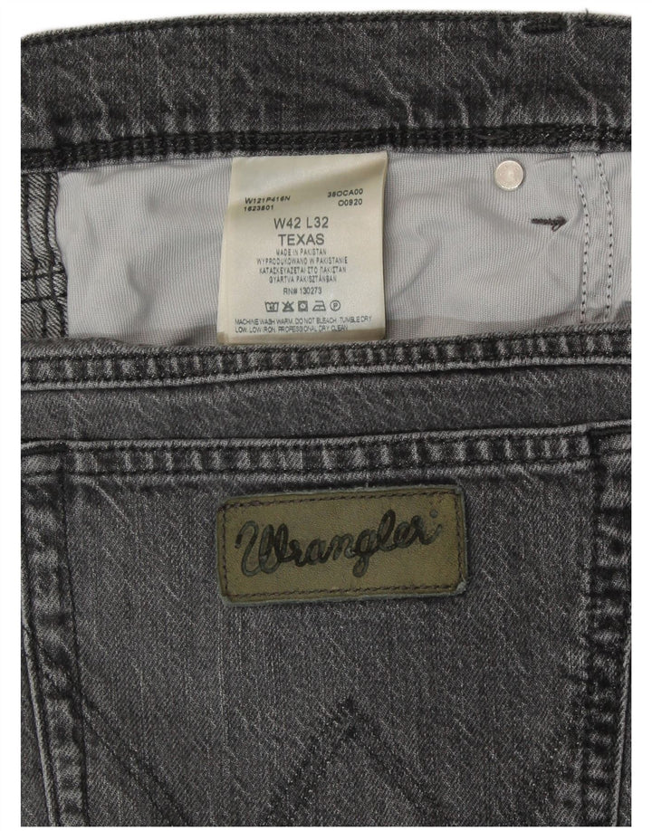 WRANGLER Mens Texas Straight Jeans W42 L32 Grey Cotton