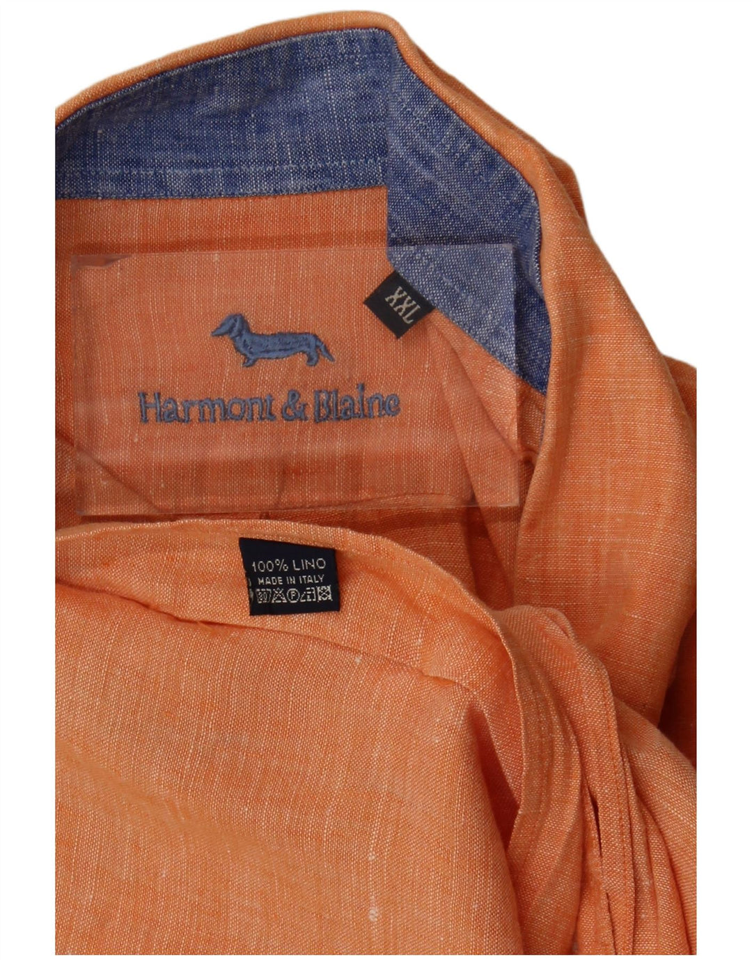 Harmont & Blaine Mens Shirt 2XL Orange Linen