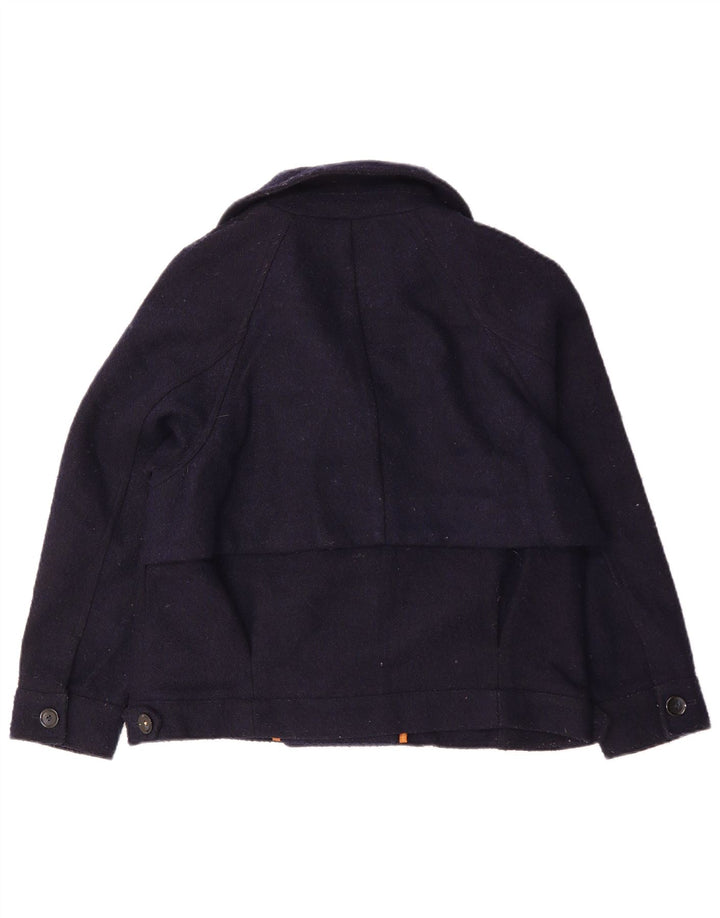 White Stuff Womens Oversized Bomber Jacket UK 10 Small Navy Blue Wool