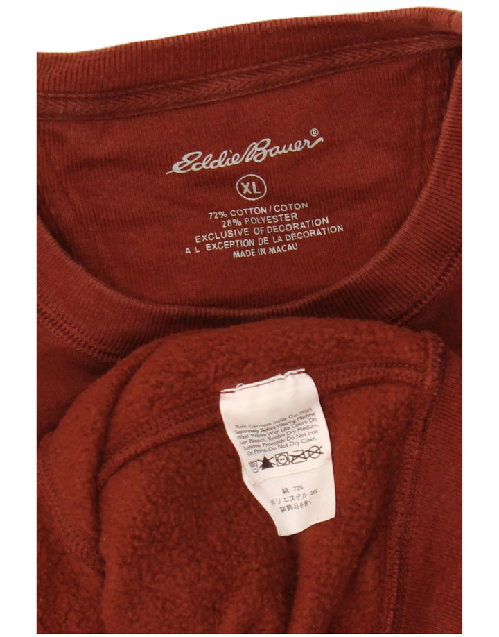 EDDIE BAUER Mens Graphic Sweatshirt Jumper XL Brown Cotton
