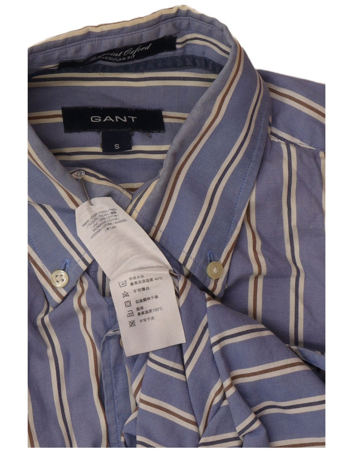 Gant Mens Regular Fit Shirt Small Blue Striped Cotton