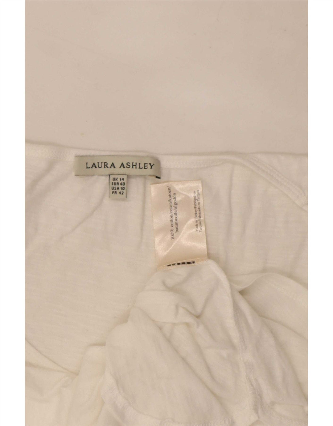Laura Ashley Womens Tunic Top UK 14 Large White Cotton