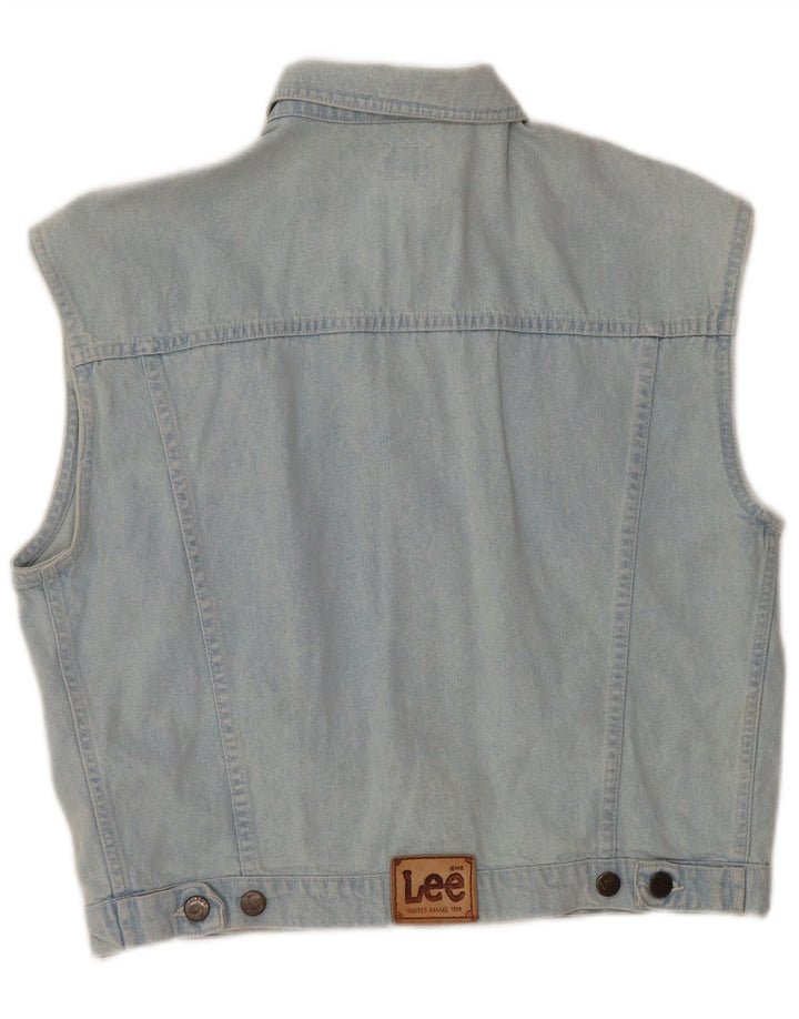 LEE Womens Denim Gilet UK 14 Large Blue Cotton