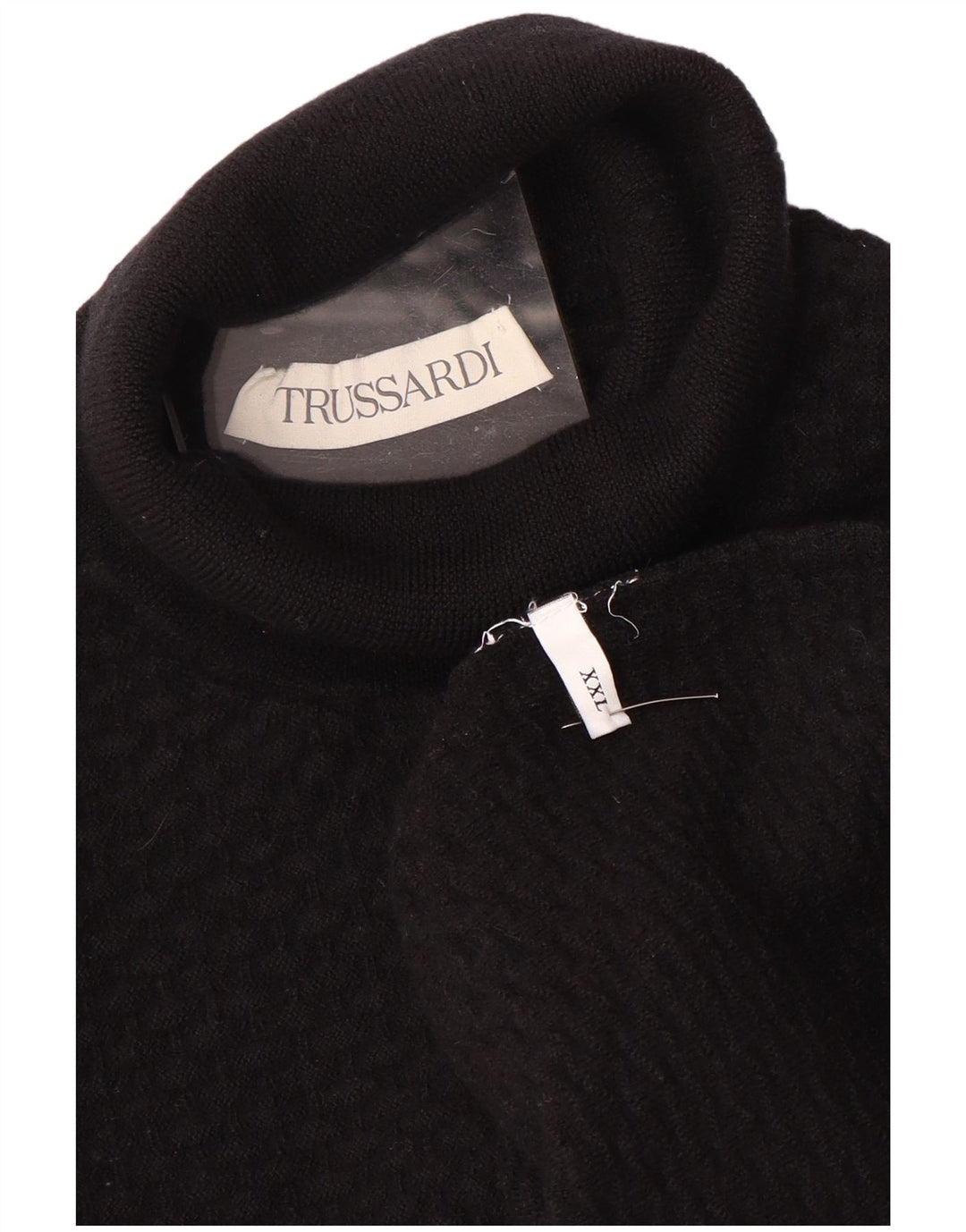TRUSSARDI Womens Roll Neck Jumper Sweater UK 20 2XL Black