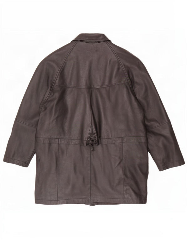 C&A Womens Leather Coat UK 16 Large Black
