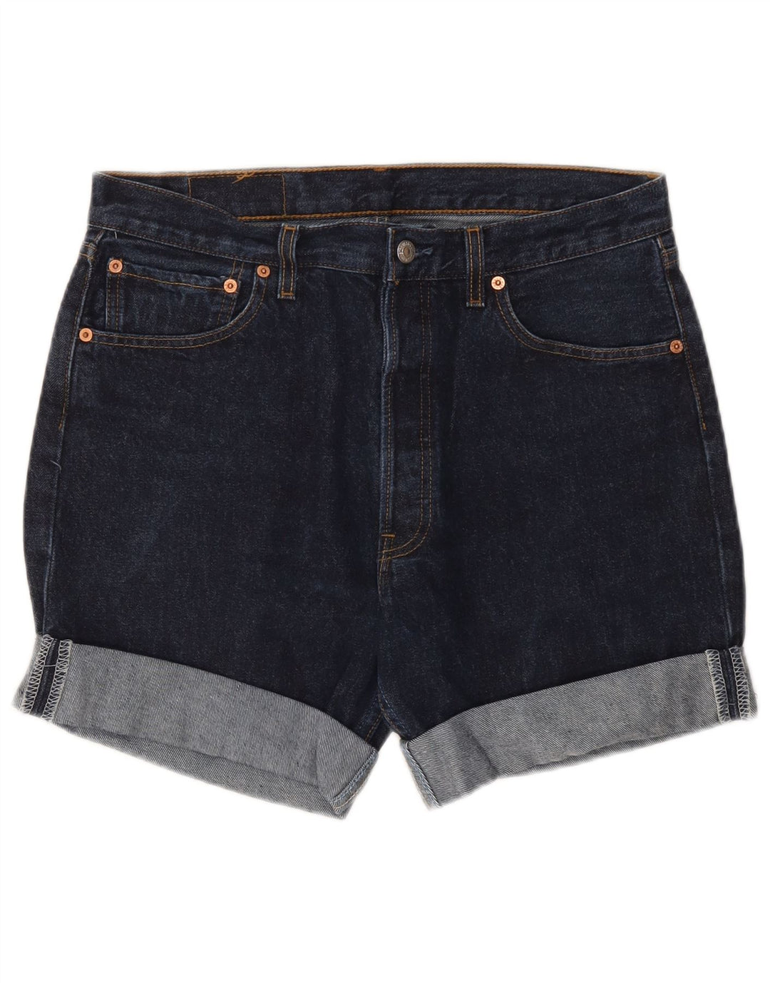 Levi's Mens 501 Denim Shorts W34 Large Navy Blue