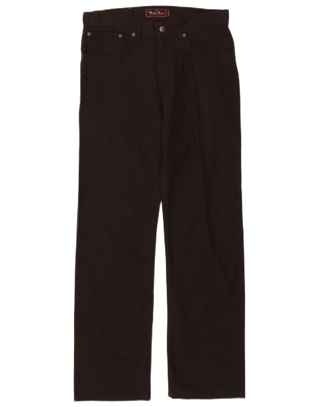 MARLBORO CLASSICS Mens Straight Casual Trousers W30 L34 Brown Cotton